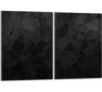 Set de plaques de recouvrement pour cuisinière 2x40x52 cm Couvercle pour plaque vitrocéramique, verre anti-projections, motif noir