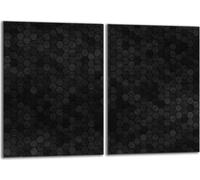 Set de plaques de recouvrement pour cuisinière 2x40x52 cm Couvercle pour plaque vitrocéramique, verre anti-projections, motif noir