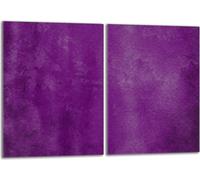 Set de plaques de recouvrement pour cuisinière 2x40x52 cm Couvercle pour plaque vitrocéramique, verre anti-projections, ardoise violette