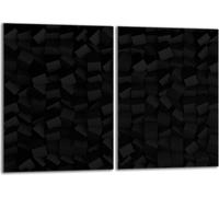 Set de plaques de recouvrement pour cuisinière 2x40x52 cm Couvercle pour plaque vitrocéramique, verre anti-projections, motif noir