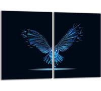 Set de plaques de recouvrement pour cuisinière 2x40x52 cm Couvercle pour plaque vitrocéramique, verre anti-éclaboussures, Vogel noir