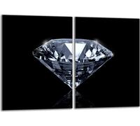 Set de plaques de recouvrement pour cuisinière 2x40x52 cm Couvercle pour plaque vitrocéramique, verre anti-projections, Diamant noir