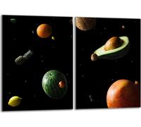 Set de plaques de recouvrement pour cuisinière 2x40x52 cm Couvercle pour plaque vitrocéramique, verre anti-projections, légumes Kosmos