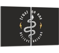 Set de plaques de recouvrement pour cuisinière 2x40x52 cm Couvercle pour plaque vitrocéramique, verre anti-projections, serpent noir