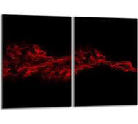 Set de plaques de recouvrement pour cuisinière 2x40x52 cm Couvercle pour plaque vitrocéramique, verre anti-projections, fumée noir