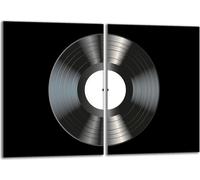 Set de plaques de recouvrement pour cuisinière 2x40x52 cm Couvercle pour plaque vitrocéramique, verre anti-éclaboussures, vinyle noir