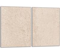 Set de plaques de recouvrement pour cuisinière 2x40x52 cm Couvercle pour plaque vitrocéramique, verre anti-projections, ardoise beige