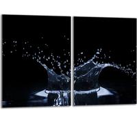 Set de plaques de recouvrement pour cuisinière 2x40x52 cm Couverture de la plaque vitrocéramique en verre Protection contre les éclaboussures, Gouttes Noir