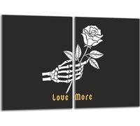 Set de plaques de recouvrement pour cuisinière 2x40x52 cm Couverture de la plaque vitrocéramique en verre Protection contre les éclaboussures, Rose Noir