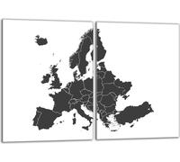 Set de plaques de recouvrement pour cuisinière 2x40x52 cm Couverture de plaque vitrocéramique en verre Protection contre les éclaboussures, Carte Grise