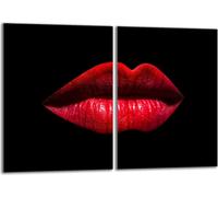 Set de plaques de recouvrement pour cuisinière 2x40x52 cm Couverture en verre pour plaque vitrocéramique, bouche rouge