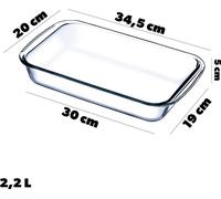 Set de plats à four - Plats rectangulaires - Verre - 4 pièces - 1 l, 1,5 l, 2,2 l, 3 l