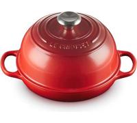 Set de plats en fonte à couvercle bombé - 24 cm - rouge cerise - pour four et plaque à induction