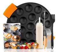 Set de poêle à mini-pancakes en fonte - 19 mini-pancakes, avec accessoires inclus