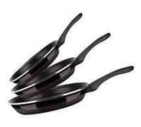 Set de Poêles à Frire Induction 20-24-28 cm Acier Émaillé, Antiadhésif sans PFOA FAGOR Optimax Noir Noir G