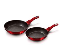 BerlingerHaus Set de 2 poêles BH1612N – 22–26 cm Induction Antiadhésif Sans PFOA Burgundy