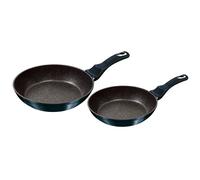 Set de Poêles à Frire Induction 22 - 26cm Aluminium Antiadhésif Marbre sans PFOA Aquamarine