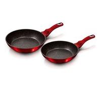 BerlingerHaus Set de 2 poêles BH1612N – 22–26 cm Induction Antiadhésif Sans PFOA Burgundy