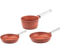 SET DE POELES Performance - Poêle à frire 24 CM + 28 CM + Casserole 18 CM - Rouge