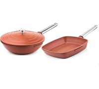 SET DE POELES performance - Poêle wok 28 CM + Poêle grill 28 CM - Rouge