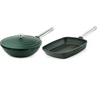 SET DE POELES performance - Poêle wok 28 CM + Poêle grill 28 CM - Vert