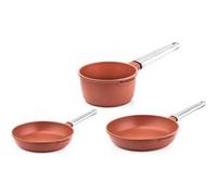 SET DE POÊLES Performance Westinghouse - Poêle à frire 24 CM + 28 CM + Casserole 18 CM - Rouge Rouge G