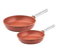 SET DE POÊLES performance Westinghouse - Poêle à frire 24 CM - 28 CM - Induction - Rouge Rouge G