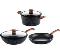 SET DE POÊLES Westinghouse - Poêle wok 30 CM + Poêle à frire 28 CM + Poêle à frire 30 CM - Édition Spéciale Noir G