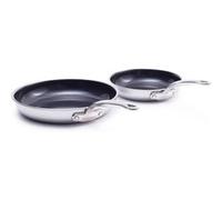 Lot de poêles GreenPan Premiere argentées 20 cm + 28 cm, antiadhésives et allant au four