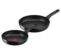 Set de poêles Tefal Hard Titanium On 24 + 28 cm, poêle compatible induction, aluminium, revêtement antiadhésif sans danger, indicateur thermique pour une cuisson optimale