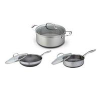 SET DE POÊLES Westinghouse - Black Signature - Casserole 24cm - Casserole 24cm - Wok 32cm - Induction Argent G