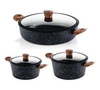 SET DE POÊLES Westinghouse - Cocotte 24cm & 28cm + Casserole 32cm Noir G