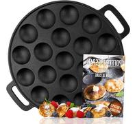 Set de poffertjes, appareil à mini-crêpes, cuisson traditionnelle, qualité fonte, 19 pièces, noir