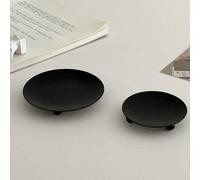 Set de porte-bougies ronds en fer de style nordique minimaliste (tailles S et M) - Support flottant rustique scandinave pour bougies de table, centre de table. Décoration polyvalente pour mariage, Noë