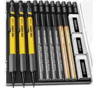 Set de porte-mine en métal 1,3 mm 3 pièces avec étui et 48 recharges