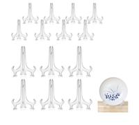 Set de Porte-Objets en Acryl de 14 Pièces - Supports Plastics Plaibles de 6 Pouces (15 cm) et 3 Pouces (7,5 cm) pour Présenter Assiettes de Collection, Bols, Livres, DVD, Images et Plus