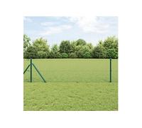 Set de poteaux de clôture vert revêtu de PVC Lot de 2 25 x 0.5 m 3351715