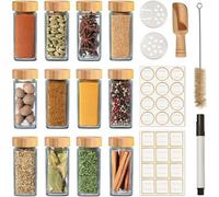 Set de pots à épices en bambou - 12 pièces - Pratique et élégant - 120 ml