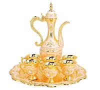 Set de Pots à Vin, Ensemble Rétro Européen en Métal avec 6 Tasses et Plateau pour Décoration Maison et Service à Boissons