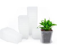 Set de pots de culture - 24 pièces - mini-pots carrés - plastique - 7 cm