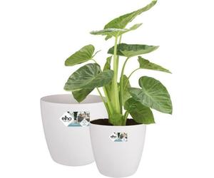 Set de pots de fleurs Elho blanc plastique rond 2 pièces