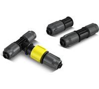 Set de Raccordement KÄRCHER, 4 Connecteurs 3 Voies avec Vanne d'Arret, 4 Connecteurs 2 Voies, 5 Raccords de Fin de Ligne, Plastique Noir