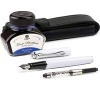 Set de recharge Diplomat Traveller Snowwhite avec étui en cuir, encre d'écriture et convertisseur d'encre, épaisseur M