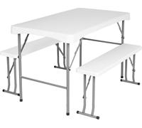 Set de restauration de jardin table STANLEY + 2 bancs