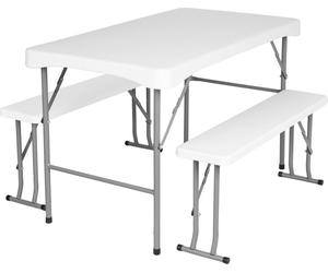 Set de restauration de jardin table STANLEY + 2 bancs