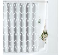 Set de rideaux de douche géométriques 182x182cm Gris Imperméable Anti-moisissure Heavy Duty