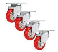 Set de roues pivotantes 75 mm roulettes silencieuses en polyuréthane pour chariot, meubles, appareils électroménagers, bancs de travail (4)