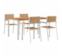 Set de Salle à Manger Extérieur 5 Pièces, Table Jardin 150 x 90 x 75 cm, | Design épuré contemporain, finition bicolore chic, résistance à l'usure quotidienne, entretien par chiffon humide, usage
