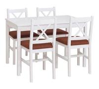 Set de salle à manger MENDLER HWC-F77 10 cm blanc Rembourrage terre-cuite Orange