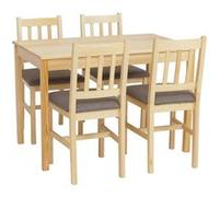 Set de salle à manger MENDLER HWC-F77 10 cm naturel Rembourrage gris Gris